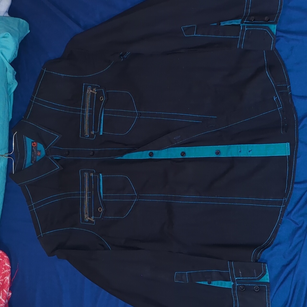 Guess Black Men's Large Long Sleeve Dress Shirt.